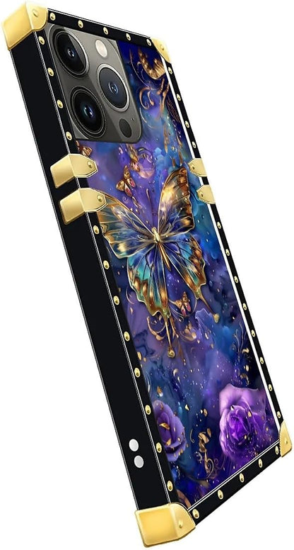 Compatible with iPhone 15 Pro Max Case, Glistening Golden Butterfly Vibrant - Image 4