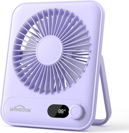 WHATOOK Small Desk Fan Personal Fans: 5000mah 25 Hours Battery Office Quiet by FashionCaring-MakeitYours