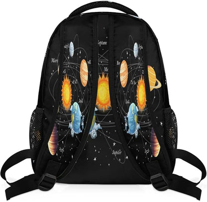 Backpacks Space Solar System School Bag Student Bookbag Adjustable Shoulder - Image 4