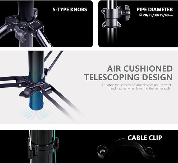 【16' Heavy Duty】 RAUBAY Extreme Tall Video Camera Sports Tripod Stand - Image 5