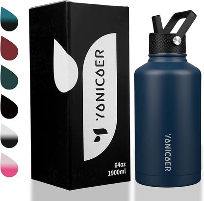 Insulated Water Bottle 64oz, Triple Wall Vacuum Stainless Steel, Leak Proof & - Image 7