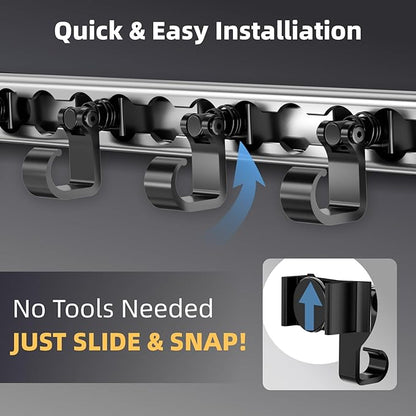 4 Pack L Track Hooks with Single Stud Fitting, Spring-Loaded Adjustable Gear - Image 4