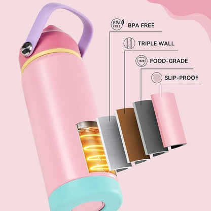 Fijinhom 24oz Insulated Stainless Steel Water Bottle, Wide Mouth Double Wall - Image 5