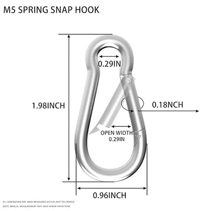 Carabiner, Heavy Duty Galvanized Steel Spring Snap Hook Carabiner Clips - Image 2
