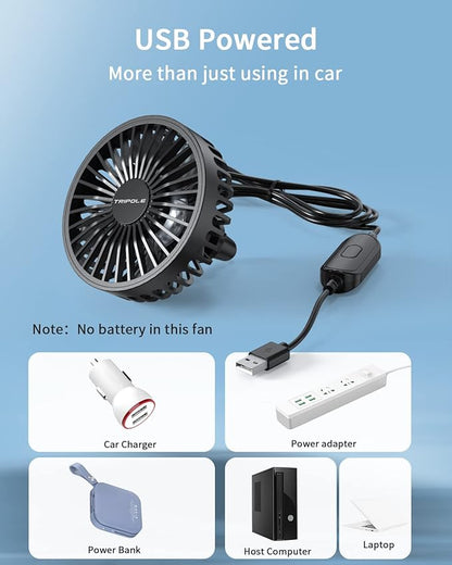 TriPole Car Fan USB Powered - Image 6