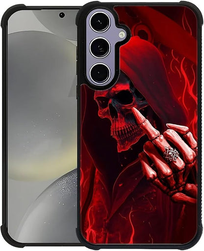 for Samsung Galaxy S24 S25 Case, Gestures Funny Skull Pattern Graphic Design by FKBRCL4U