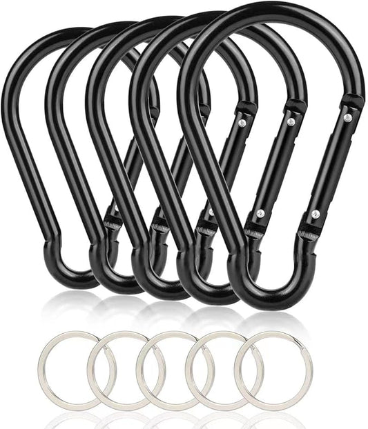Carabiner Caribeaner Clip, Extra Large 4" Aluminum Carabeaner Keychain Hook by CampTek