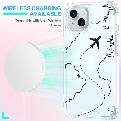 FANXI Minimalist Airplane Travel Map Phone Case Compatible - Image 3