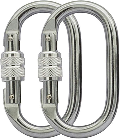 Heavy Duty Locking Climbing Carabiner Clip CE Rated 25 kN 5600 LB Rugged by BYANG