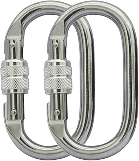 Heavy Duty Locking Climbing Carabiner Clip CE Rated 25 kN 5600 LB Rugged by BYANG
