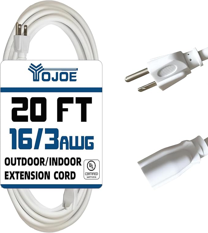 YOJOE Indoor Outdoor Extension Cord, 3 Prong 13A Weatherproof Power Cord by YOJOE