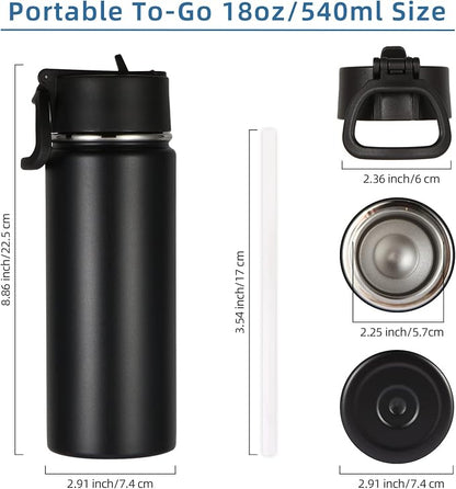 Volhoply 18oz Insulated Water Bottle Bulk 4 Pack, Kids Stainless Steel Water - Image 5