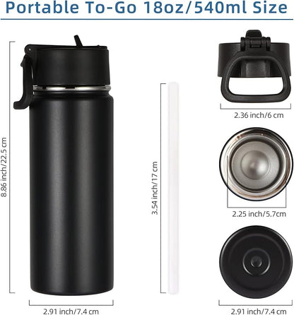 Volhoply 18oz Insulated Water Bottle Bulk 8 Pack, Kids Stainless Steel Water - Image 5