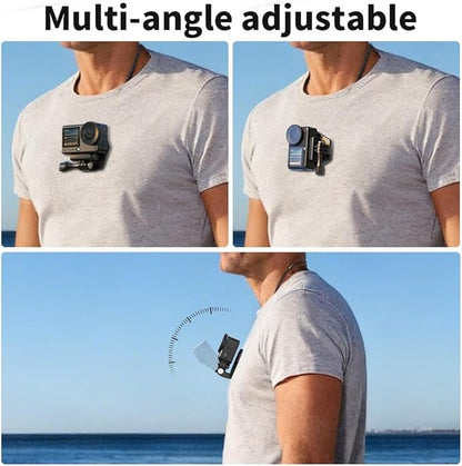 Magnetic Action Camera Chest Mount, Magnetic Neck Mount + Adjustable Neck Strap - Image 3