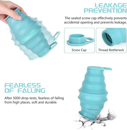 Nefeeko Collapsible Water Bottle, 17oz Reuseable BPA Free Silicone Foldable - Image 4