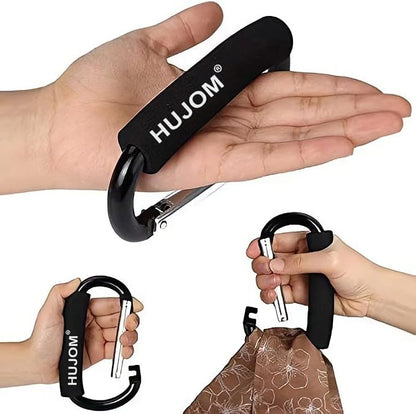 Stroller Hooks 2 Pcs Large Carabiner Clips - Image 4
