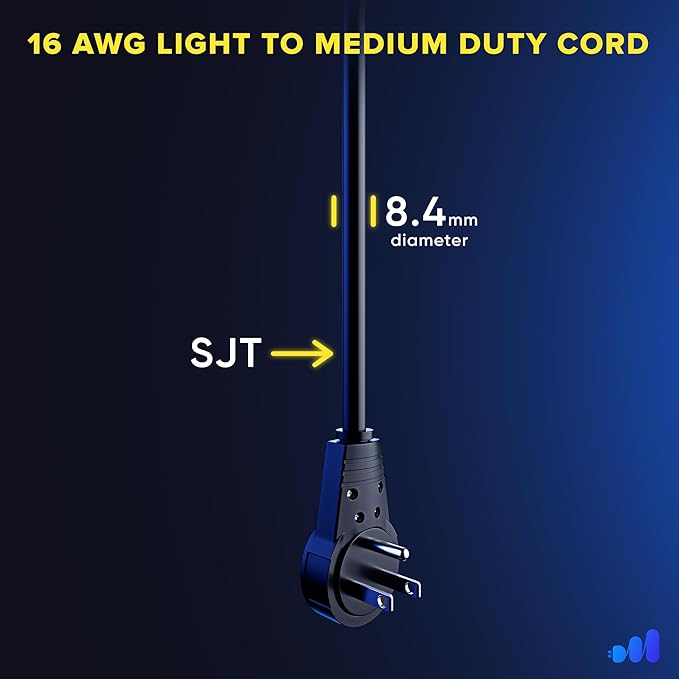 Maximm Cable 6 Feet 360° Rotating Flat Plug Extension Cord/Wire, 3 Prong - Image 5
