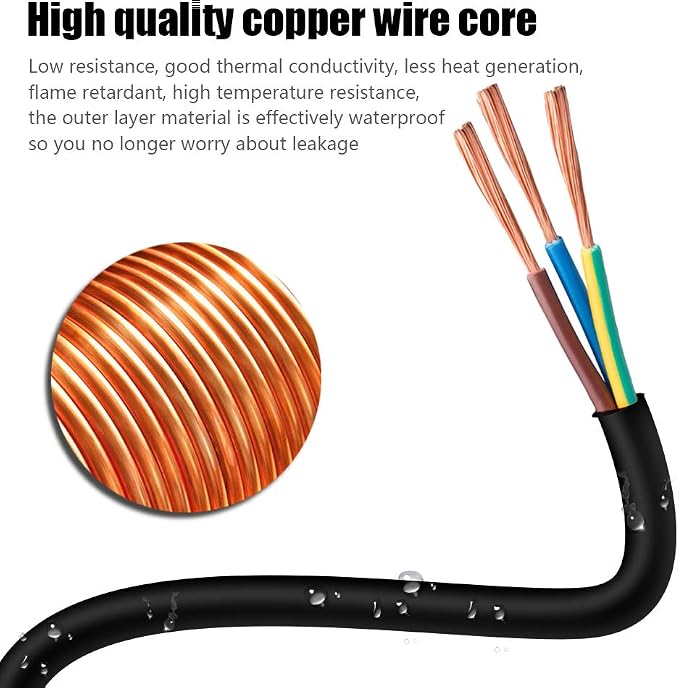 100FT 12/3 Outdoor Extension Cord, Heavy Duty 3-Outlet SJTW Indoor/Outdoor - Image 5
