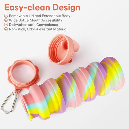 Collapsible Water Bottles for Travel, Foldable Sports Water Bottle for Kids - Image 5