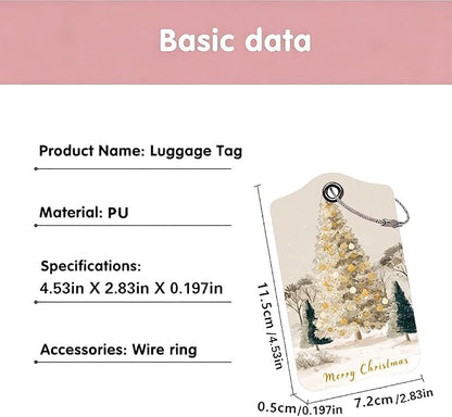 2 Pack Christmas Tree Luggage Tags - Image 3