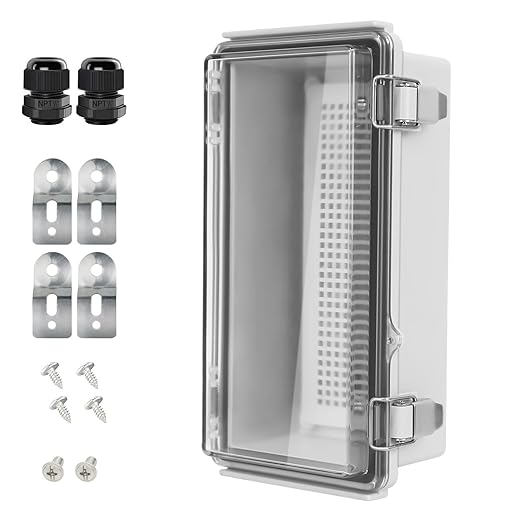 LeMotech Electrical Box, IP67 Waterproof Hinged Clear Cover Stainless Steel by LeMotech