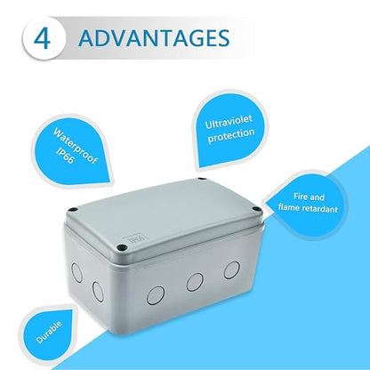 Nineleaf Waterproof Electrical Box, 3PK Outdoor Junction Boxes, IP66 External - Image 7