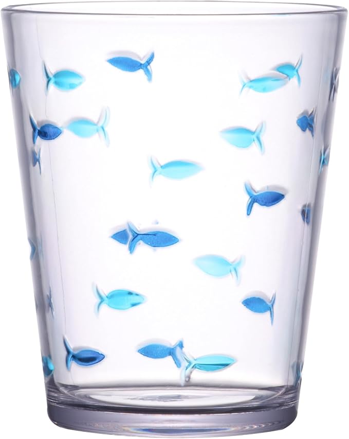 KLIFA- CHARLESTON- 16.5 oz, Acrylic Fishing Tumbler, School of Fish Drinking by KLIFAHome