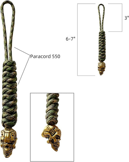 Handmade Lanyards with Brass Beads – Paracord 550 Survival Gear Leash - Image 2