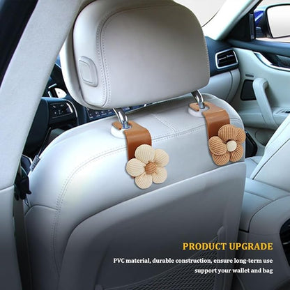 4PCS Car Hooks for Purses and Bags, Flower Car Headrest Hook - Image 5