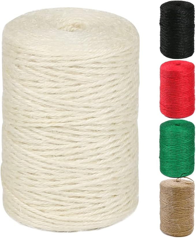PerkHomy Natural Jute Twine 600 Feet Long Colored Twine Rope by PerkHomy