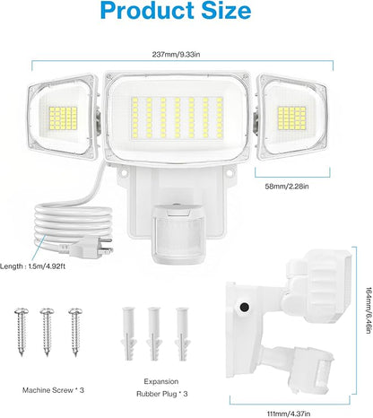 Olafus 70W Motion Sensor Outdoor Light Plug in, Motion Flood Light Dusk to Dawn - Image 8