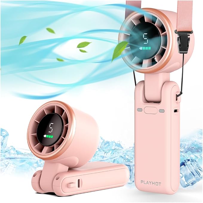 PlayHot Portable Handheld Turbo Fan, 5-Speed Personal Fans, 5000mAh by PlayHot-CoolSummer