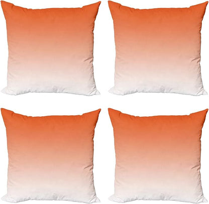 Ambesonne Ombre Decorative Throw Pillow Case Pack of 4, Scorching Sunset in The by Ambesonne