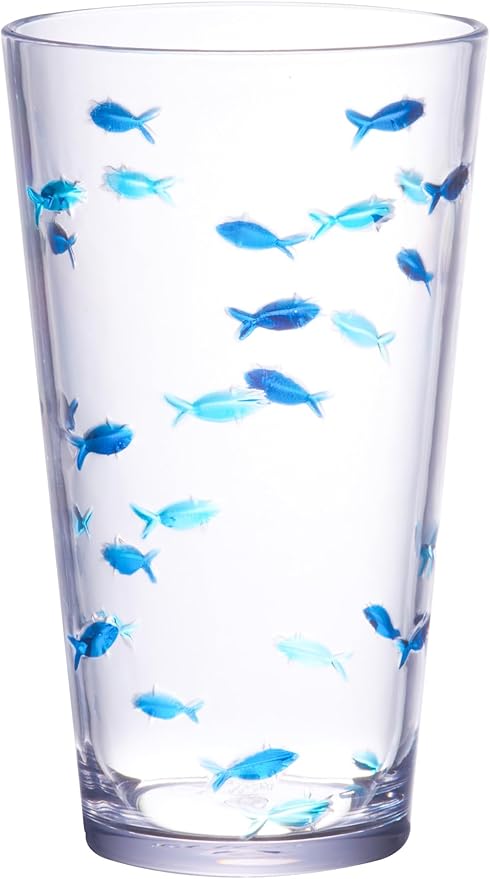 KLIFA- CHARLESTON- 19 oz, Acrylic Fishing Highball, School of Fish Drinking by KLIFAHome