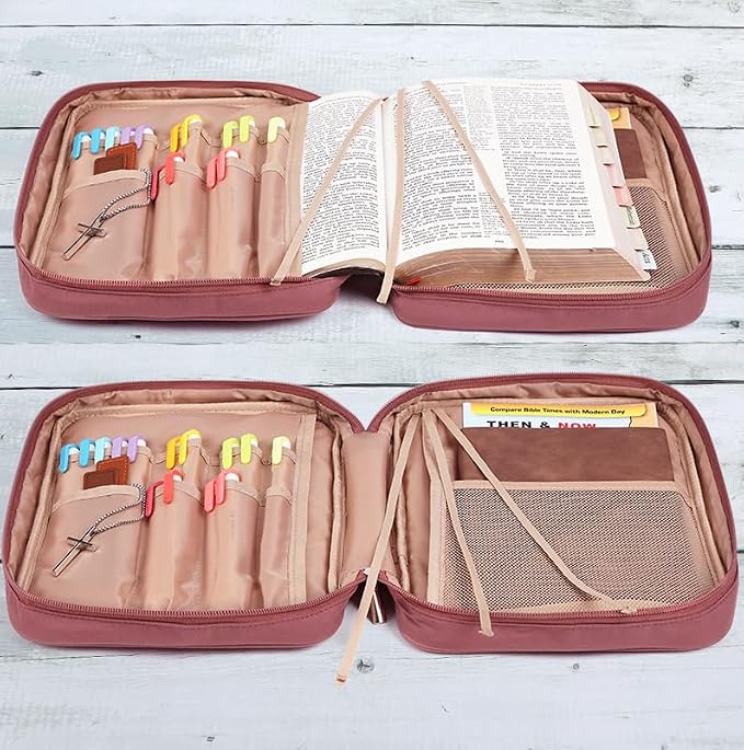 FINDCOZY Bible Cover for Women, Durable Carrying Book Case Church Bag for - Image 3