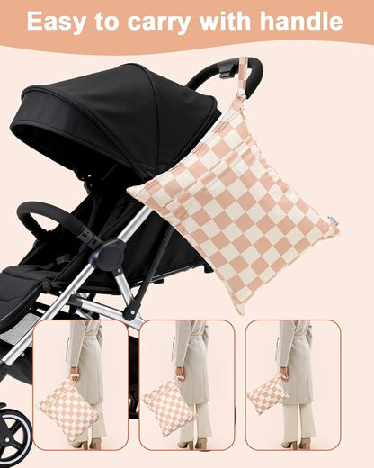 ALVABABY 3 pcs Cloth Diaper Wet Dry Bags Waterproof Reusable - Image 7