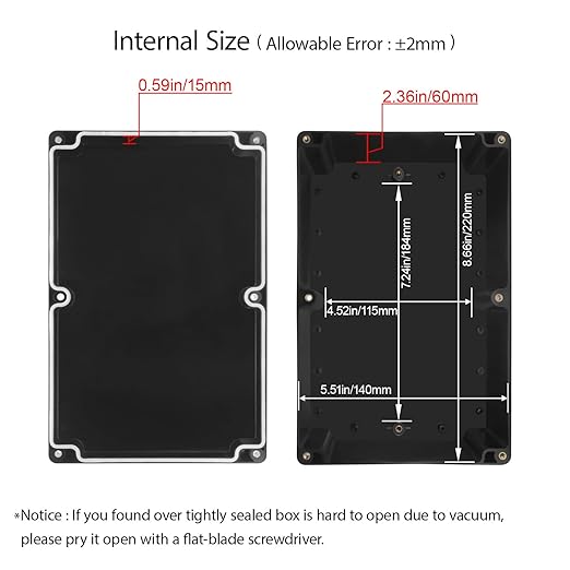 LeMotech Project Box ABS Plastic Junction Box IP65 Waterproof Hobby Box - Image 3