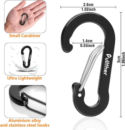 Aluminum Carabiner Clips- Set of 20, Carabiner Clip 2 inch - Image 2