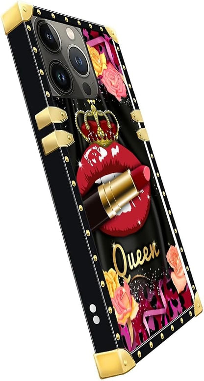 Compatible with iPhone 14 Pro Max Case, Queen Lip Crown Leopard Print Luxury - Image 4