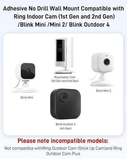 No Drill Ring Indoor Cam Adhesive Wall Mount Bracket, Strong Durable Adhesive - Image 2