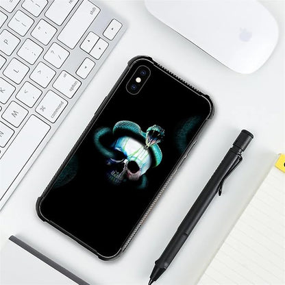 for iPhone X/Xs Case, Skeleton Winding Snake Pattern Graphic Design Girl Boy - Image 5