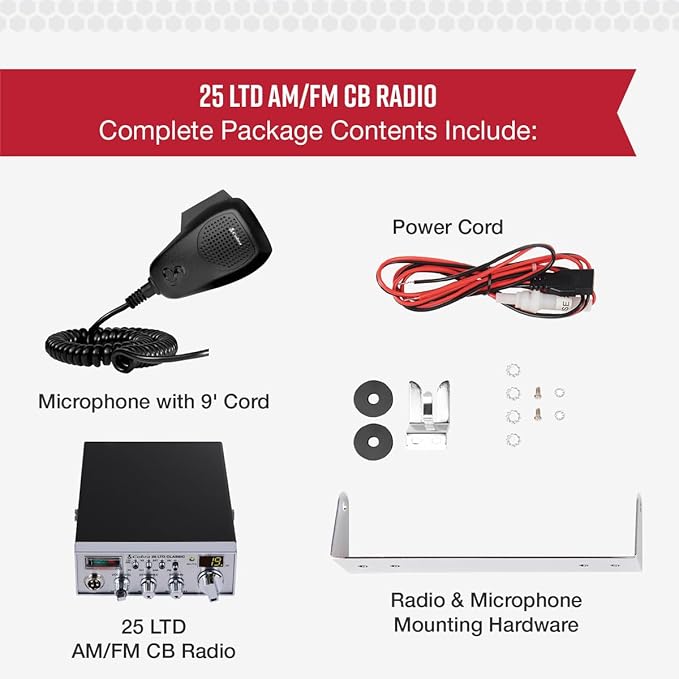 Cobra 25 LTD AM/FM Professional CB Radio – Compact, - Image 6
