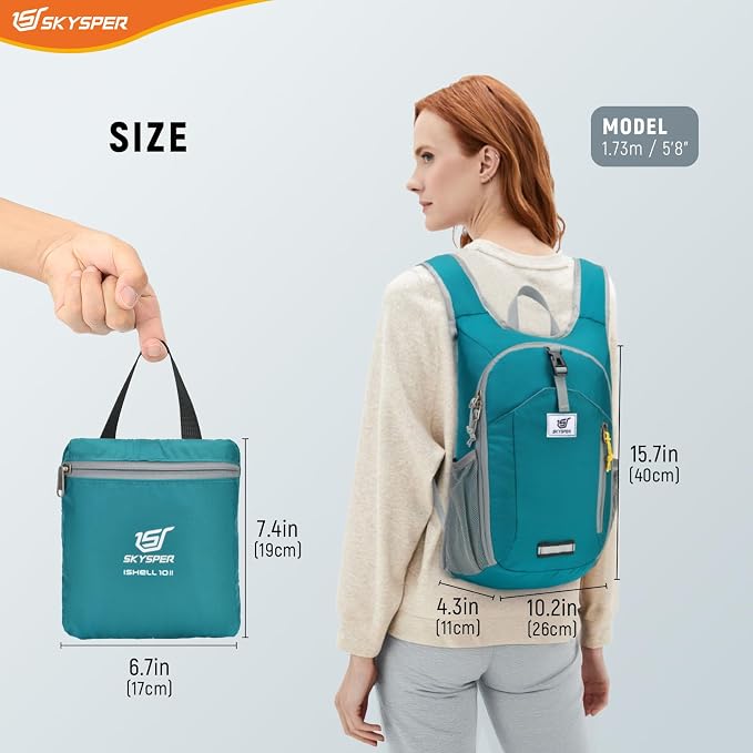 SKYSPER 10L Hiking Backpack Small Foldable Daypack Packable Lightweight Hiking - Image 6