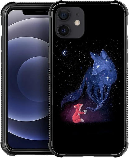 for iPhone 11 Case, Galaxy Fox Wolf Pattern Graphic Design Girl Boy Soft by FKBRCL4U