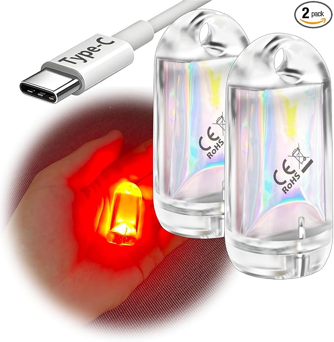 USB Mini LED Lantern, 2 Pack Waterproof EDC Keychain LED Flashlight by DOKEEP