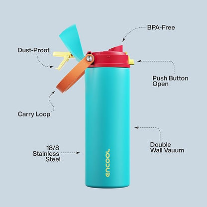 Insulated Water Bottle with Straw - Image 4