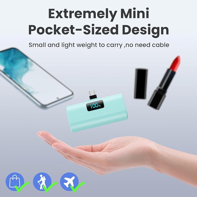 Mini Portable Charger USB C Power Bank, Upgraded 5500mAh PD Fast Charging - Image 3
