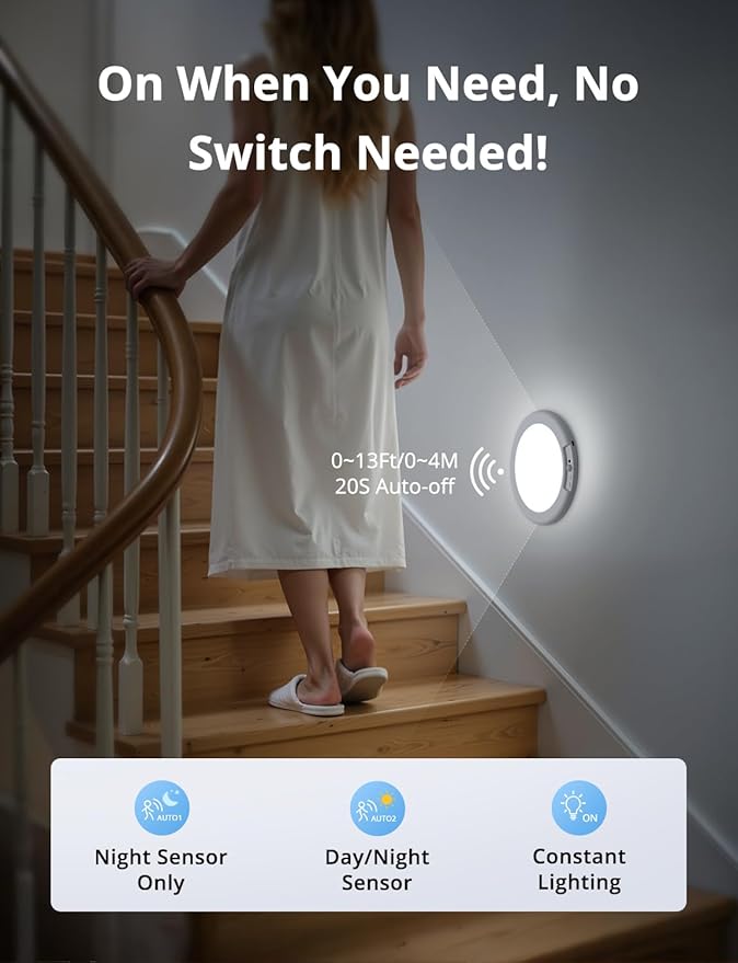 Combuh 2Pack Rechargeable Closet Lights Motion Sensored, Battery Powered Shower - Image 5