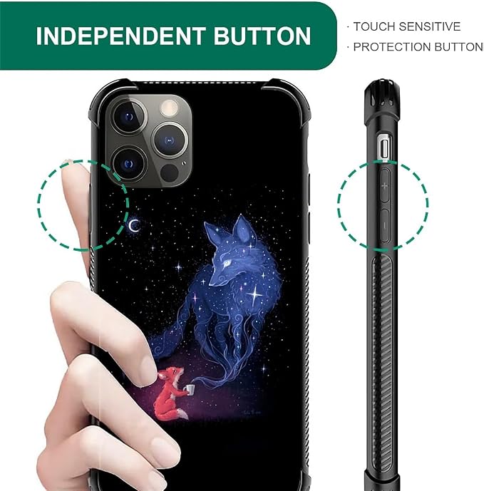 for iPhone 11 Pro Case, Galaxy Fox Wolf Pattern Graphic Design Girl Boy Soft - Image 5