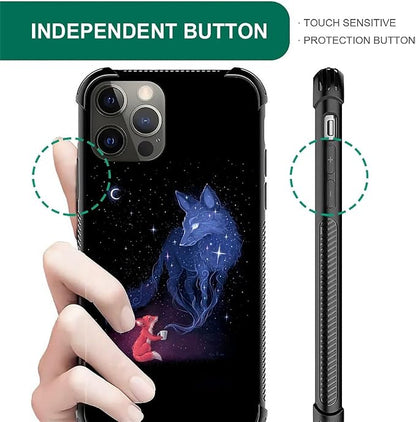 for iPhone 11 Pro Case, Galaxy Fox Wolf Pattern Graphic Design Girl Boy Soft - Image 5